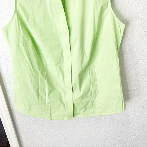 Foxcroft Top Women's 10 Taylor Sleeveless Button Down Tank Preppy NWT $79 - Picture 4 of 7